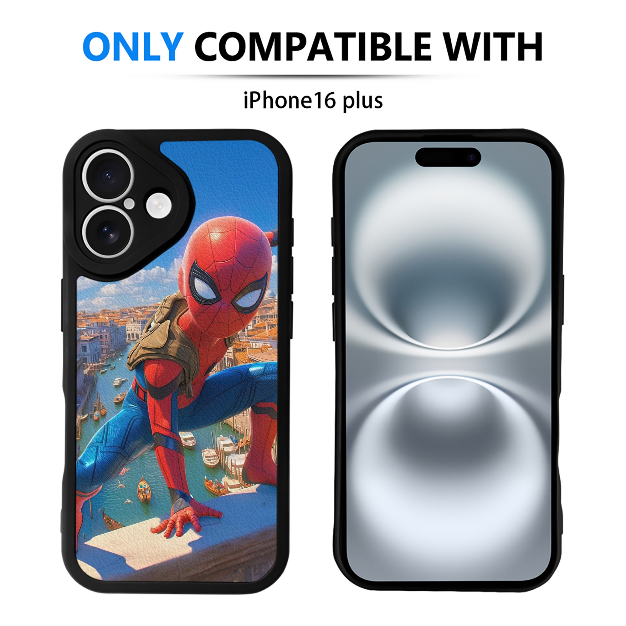 Spider Man スパイダーマン 【iPhone 16シリーズ対応】シリコンスマホケース（レザー調） 材質：シリコン